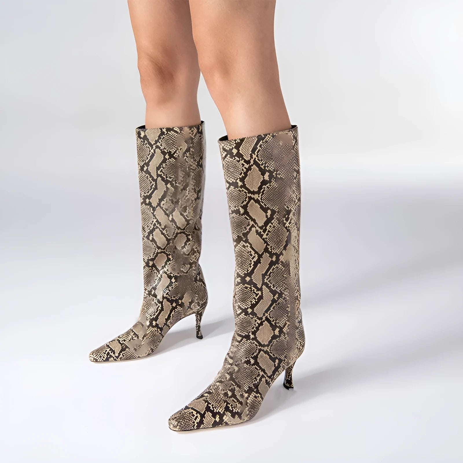 Women's square toe ankle cowboy boots in microfiber, shown in one of the available colours.