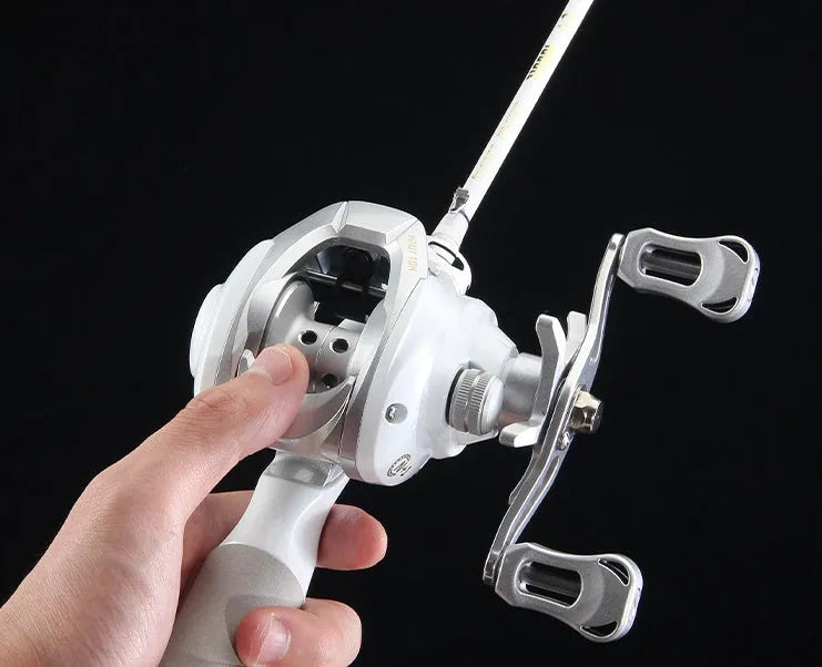 ET series micro bait casting fishing reel with compact drip wheel design for light line applications