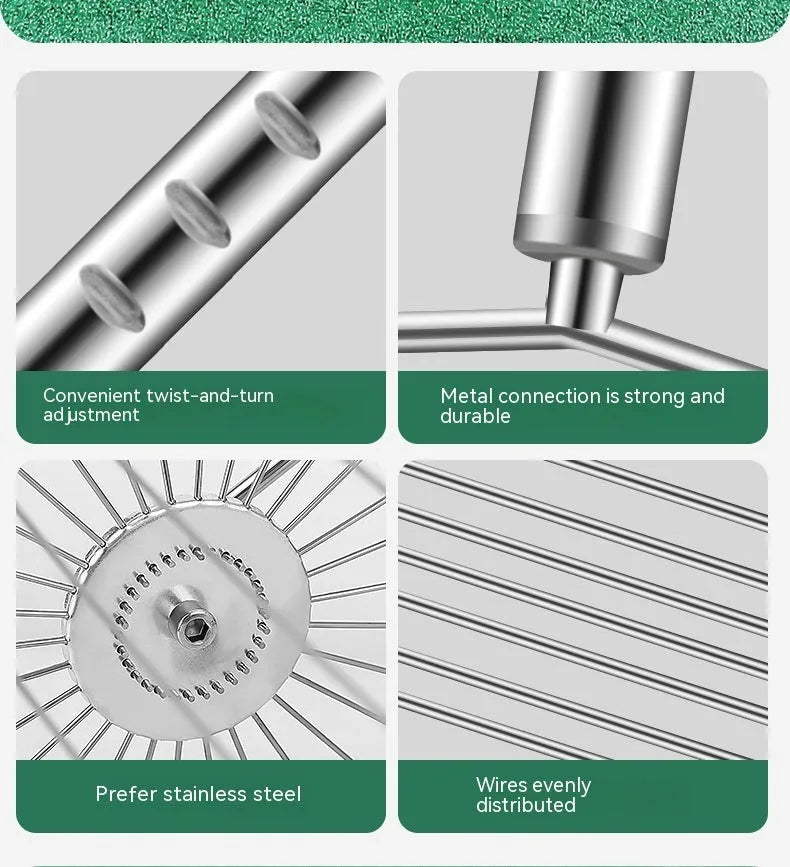 Stainless steel tennis ball picker roller device for court collection with adjustable mechanism