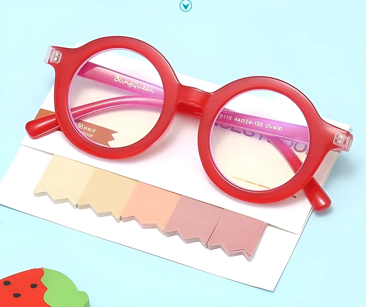 Retro round plastic frame glasses with anti-blue light lenses in six colour options