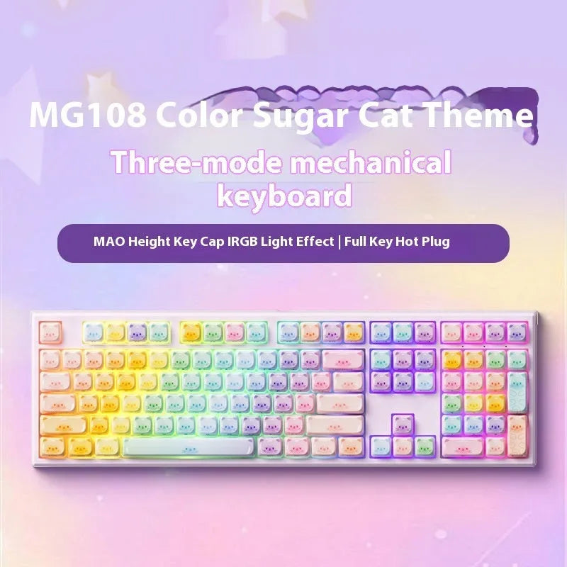 MG108B candy cat colour Bluetooth mechanical keyboard with piano shaft switches