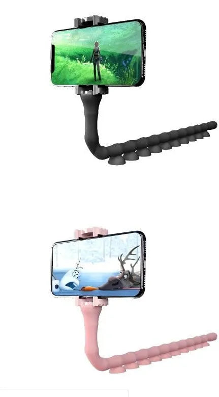 Lazy Bracket flexible mobile phone holder with 62cm rubber arm and suction cup base in black colour