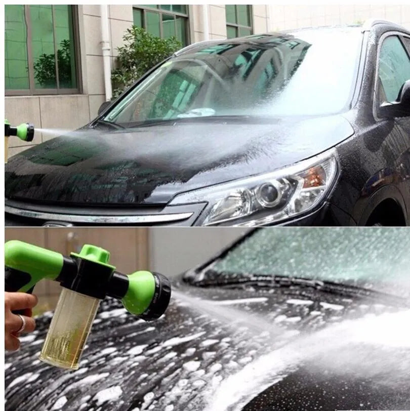 Green high pressure foam spray gun with adjustable nozzle for car washing and garden watering