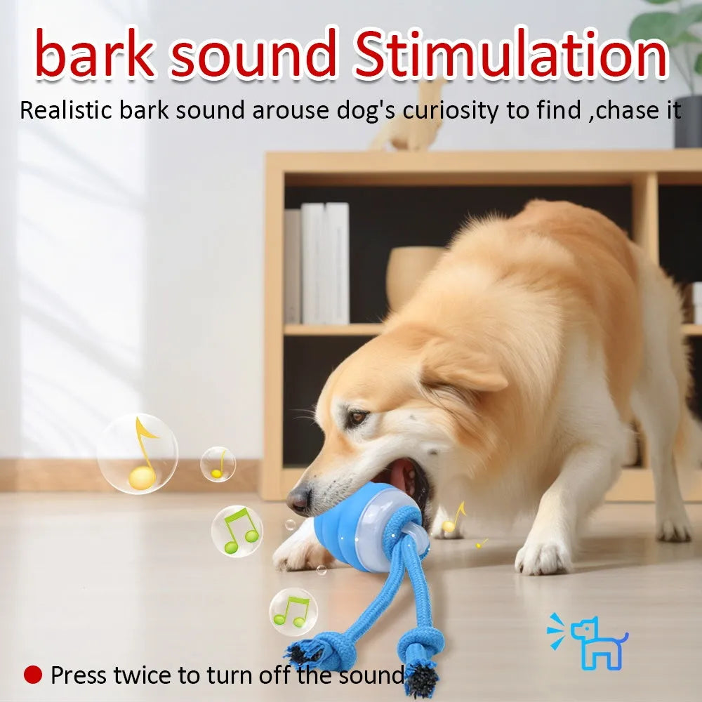 Sapphire blue electric toy ball with built-in dog leash for small and medium dogs