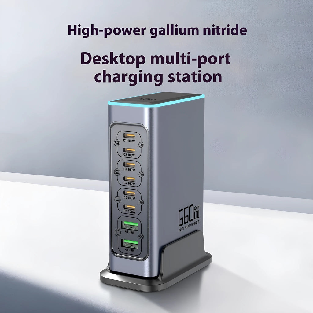 660W gallium nitride desktop charger with multiple Type-C ports