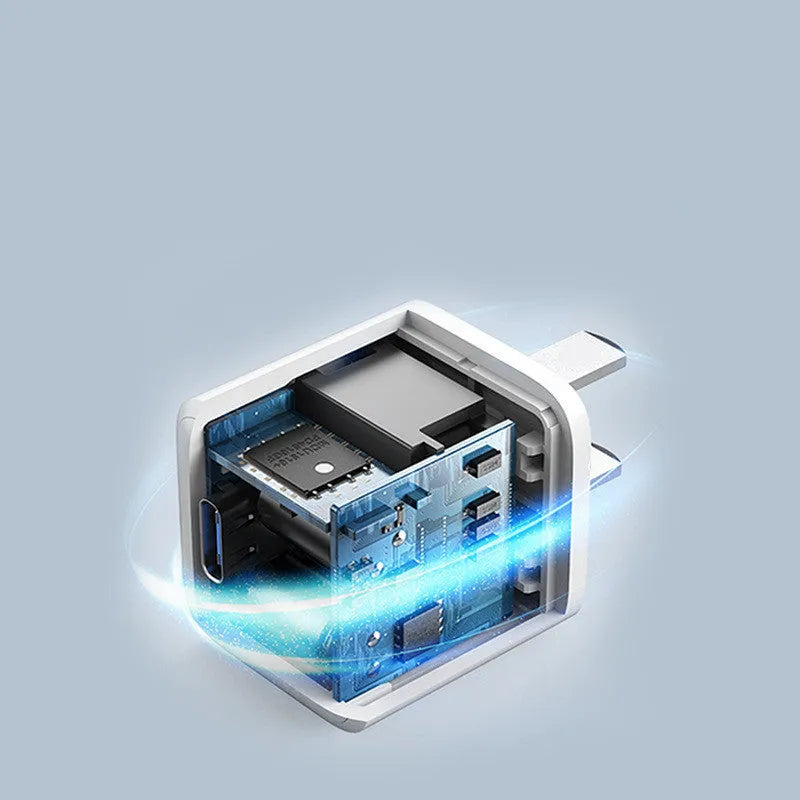 White USB travel charger for mobile phones with 600mA charging current