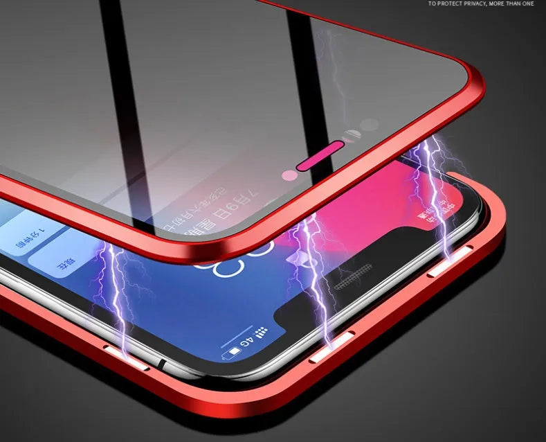 Samsung magnetic phone case with anti-peeping privacy screen in clamshell design