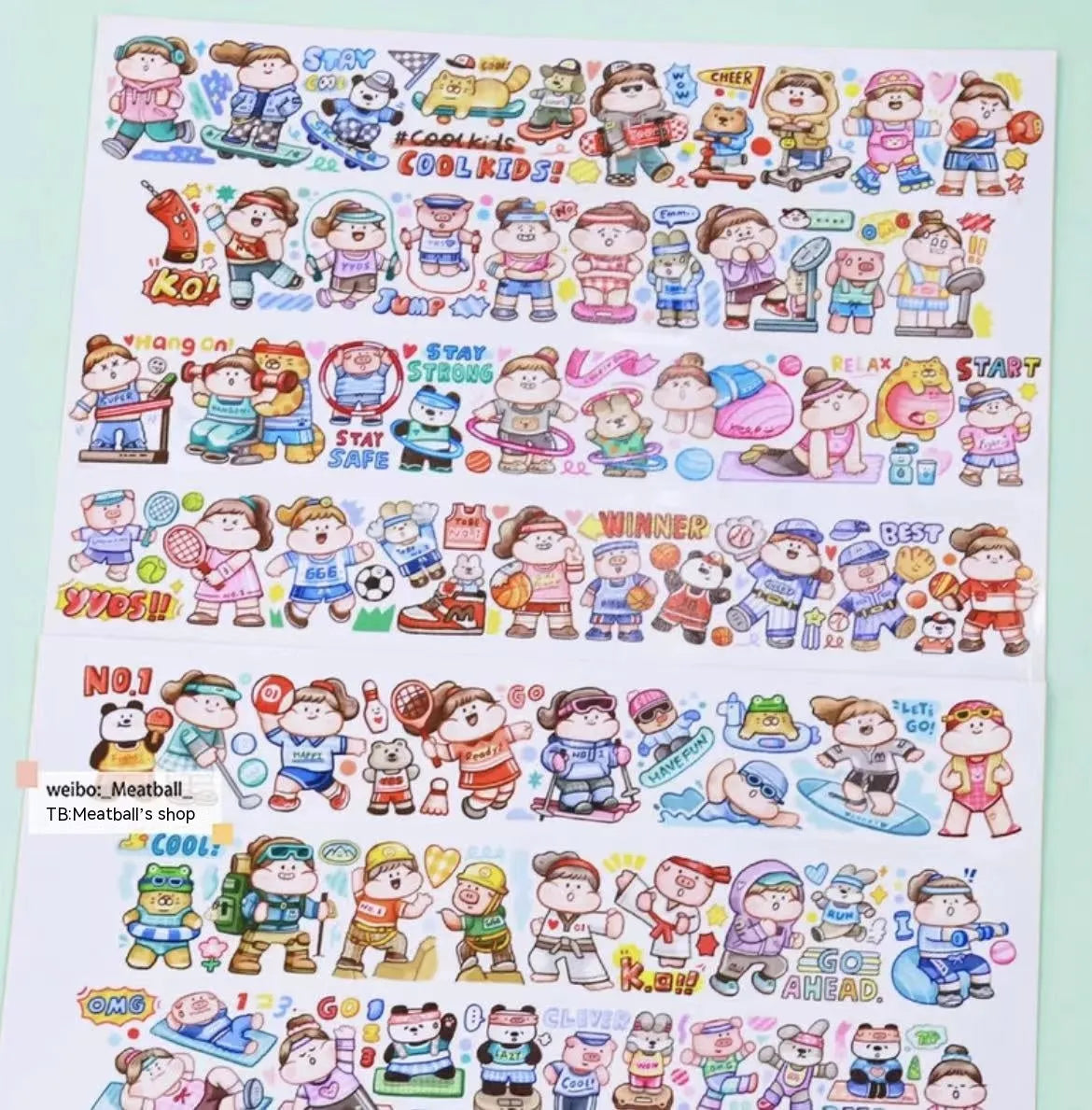 Haemorrhoid tape packaging stickers with cute cartoon characters printed on Japanese paper