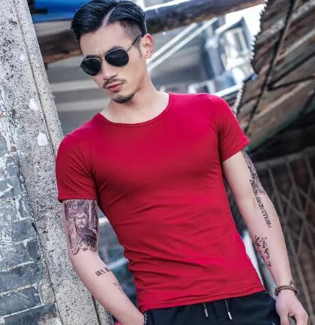 Men's summer t-shirt in bamboo and polyester blend fabric available in multiple colours