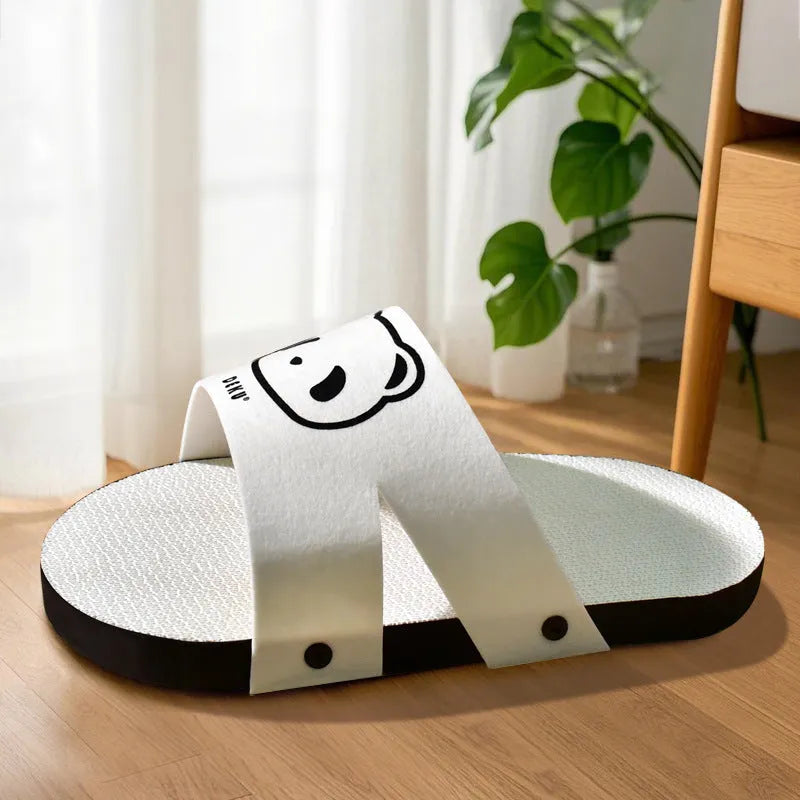 White slipper style corrugated paper cat scratch board pet toy