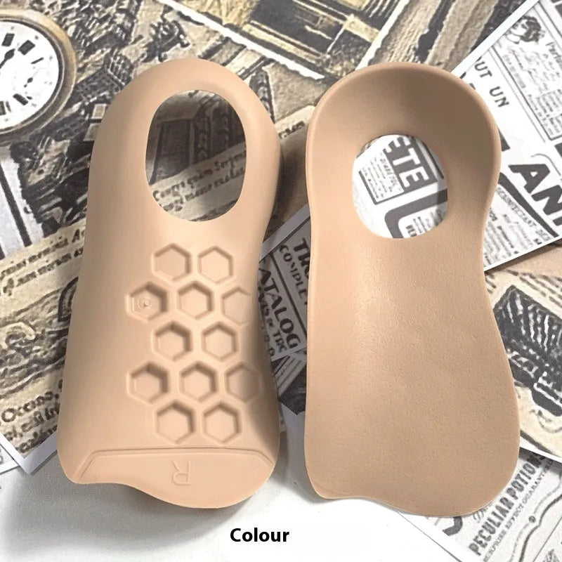TPR varus correction arch support insoles in white, black and skin colour for sizes 35-45