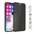 Black anti-peeping tempered glass screen protector for iPhone showing HD clarity