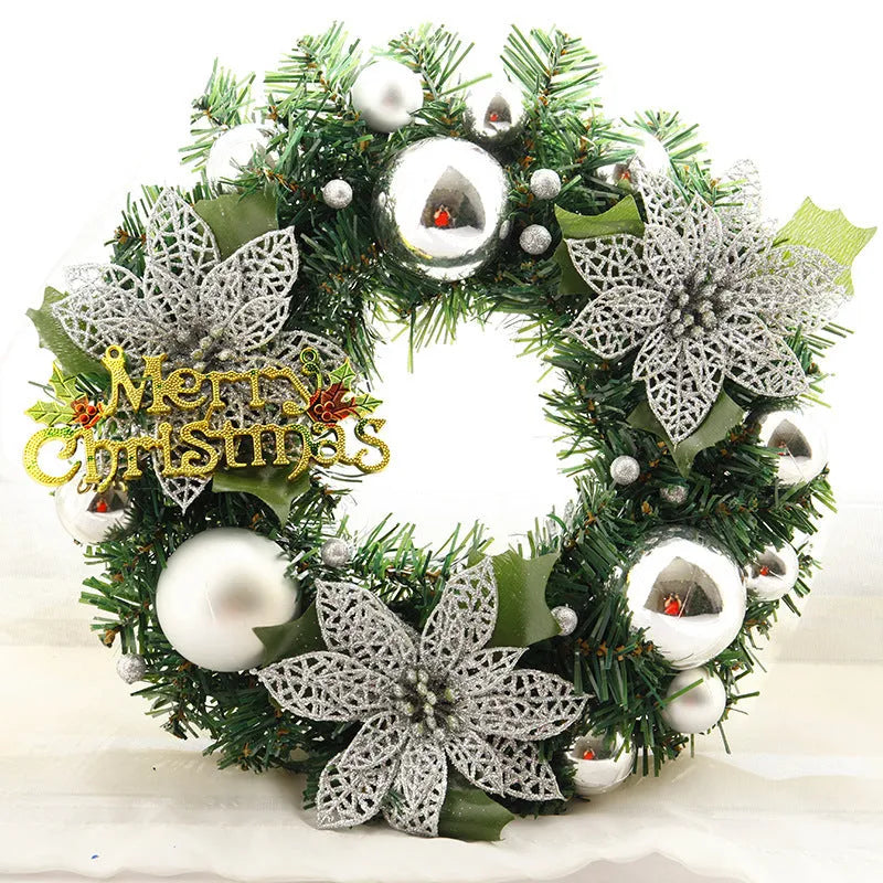 30cm multicolour plastic Christmas wreath for door decoration in six colour options