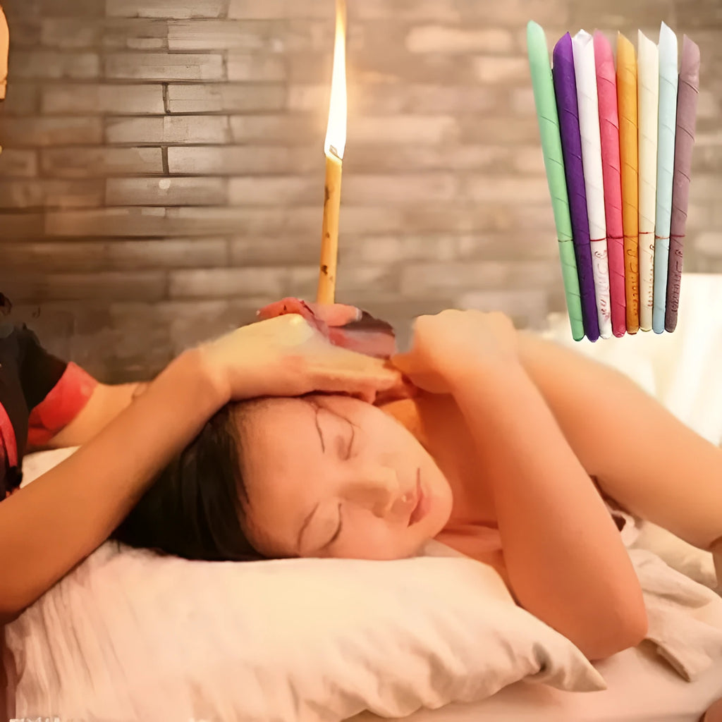 Beeswax scented ear candle sticks in assorted colours for ear therapy and cleaning