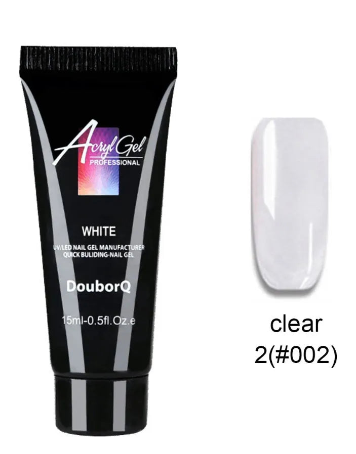 3 colour polygel pack with 48 mold tips by Major Dijit, resin UV gel in 15ml bottles