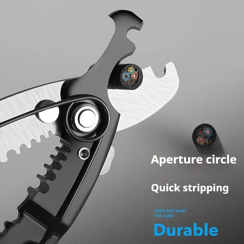 Fully automatic wire stripping pliers tool with box-mounted design