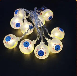 Halloween LED string lights with pumpkin, bat, and ghost lanterns on a 1.2 metre string