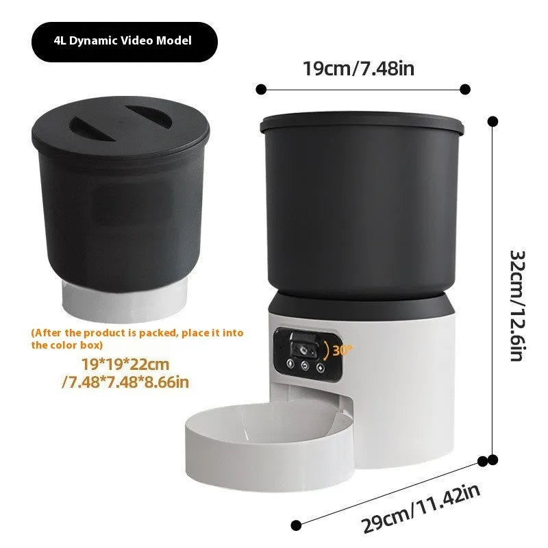 4-litre smart pet feeder with Wi-Fi remote control and video monitoring camera