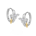 925 silver geometric cross earrings with white gold colour electroplating for women