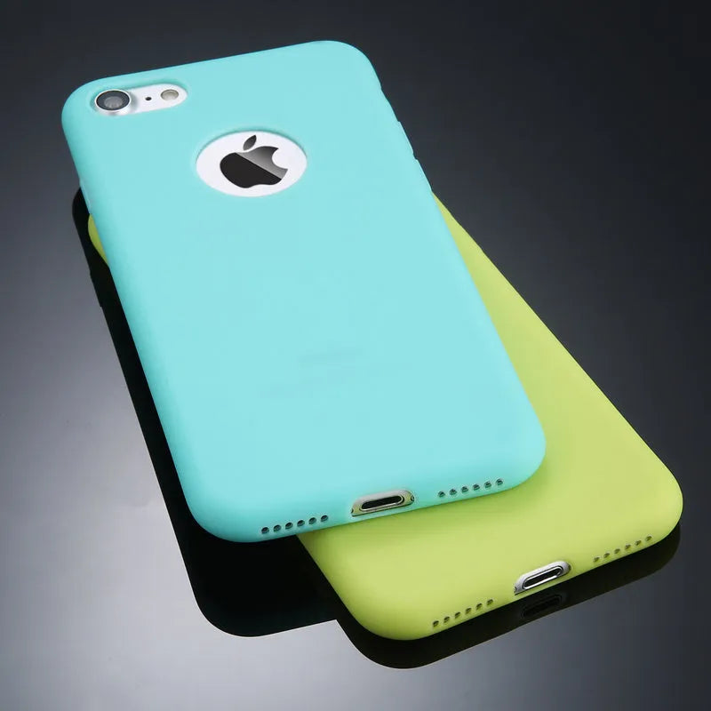 Candy colour soft silicon TPU iPhone case for multiple models including XR XS Max X 7 6