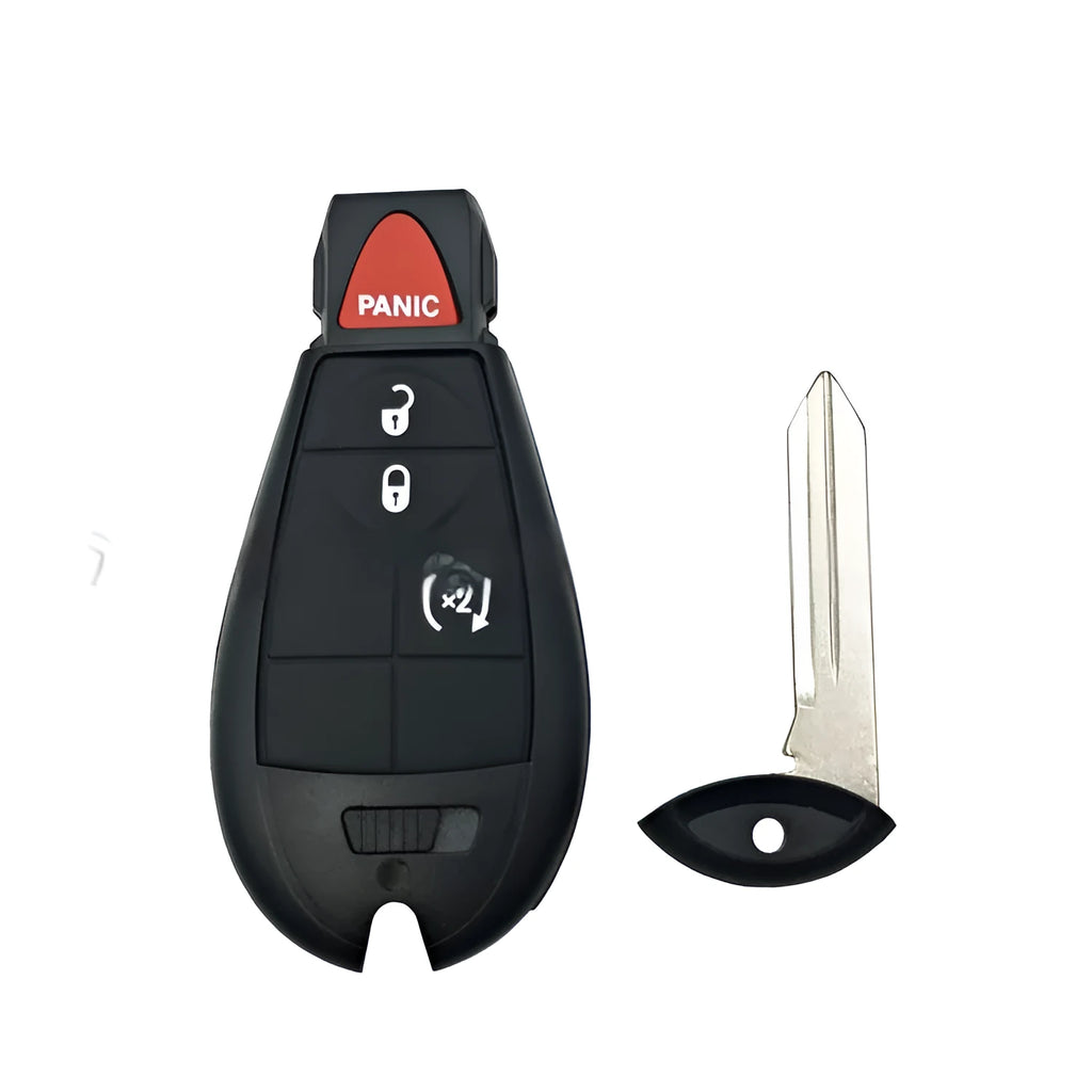 White nylon and ABS brass car key shell for Dodge vehicles, shown next to a scale indicating 85mm length.