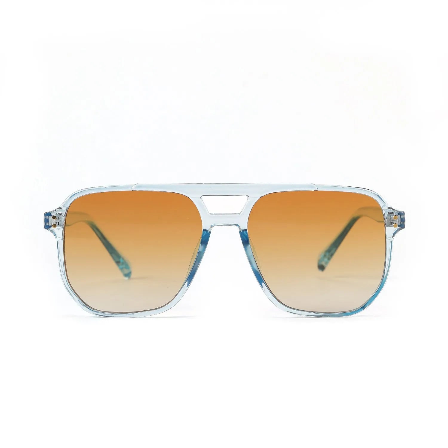Women's square double beam fashion sunglasses with full frame design in multiple colour options