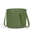 Army green folding telescopic storage duct made from PVC mesh cloth, shown in a collapsed and extended state.