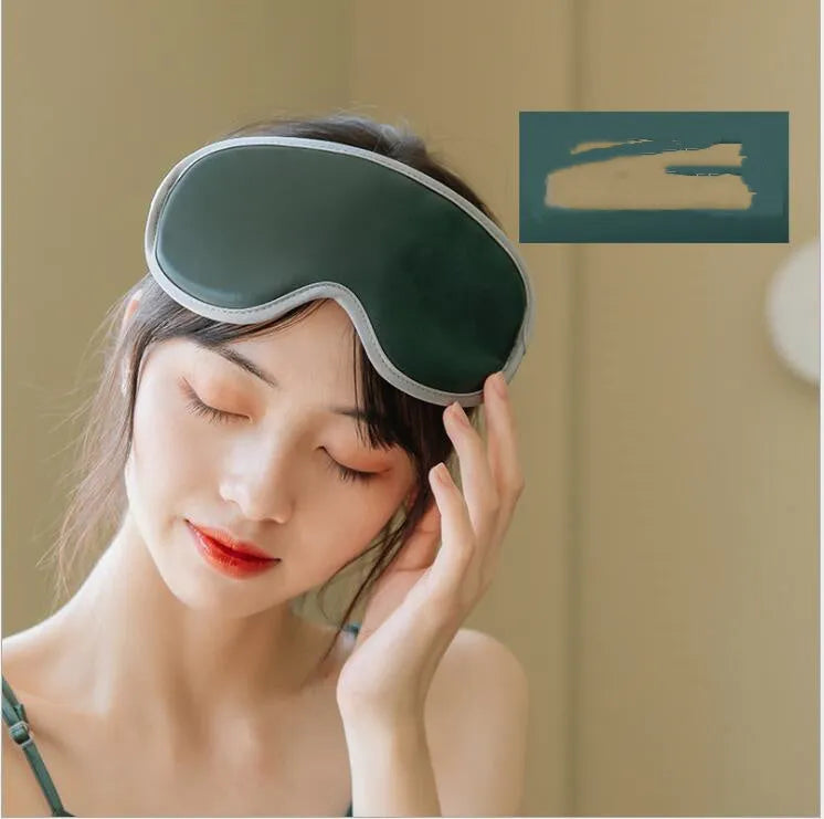 Portable eye SPA mask with steam and vibration massage functions in green or pink colours