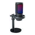 USB condenser microphone with colourful design showing heart-shaped polar pattern indicator