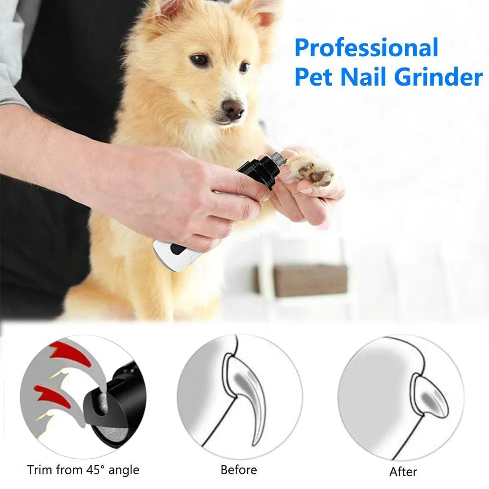 Electric dog nail trimmer with LED digital display and dust collection port