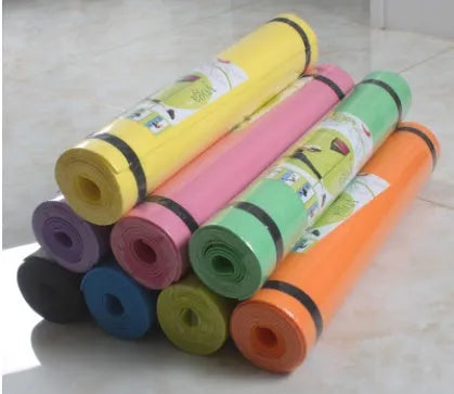 EVA fitness yoga mat in red blue green purple black yellow with anti-skid texture and 4mm 6mm thickness options
