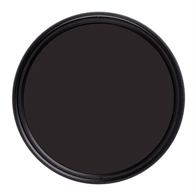 ND8 neutral density camera filter with aviation aluminium frame showing thread size options