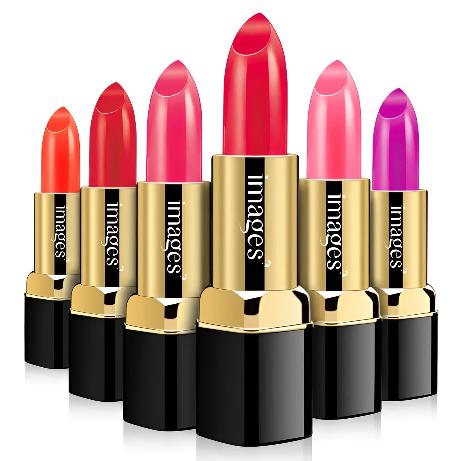 Lipstick lip gloss hybrid stick in 10 colours including coral red and baby pink, 3.8g net weight.