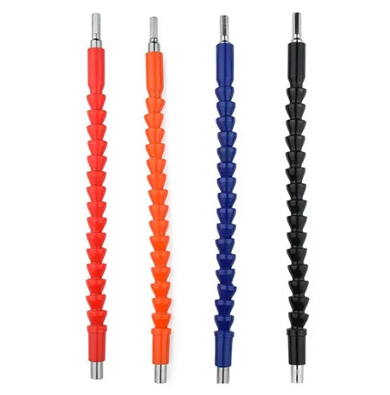Black flexible cobra drill bit with metal and plastic shaft 295mm long hex shank connector