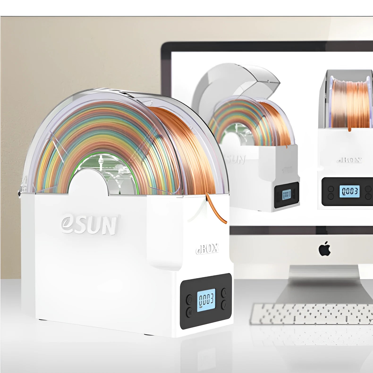 eBOX Lite 3D printing filament drying box with wire heating system and international plug options