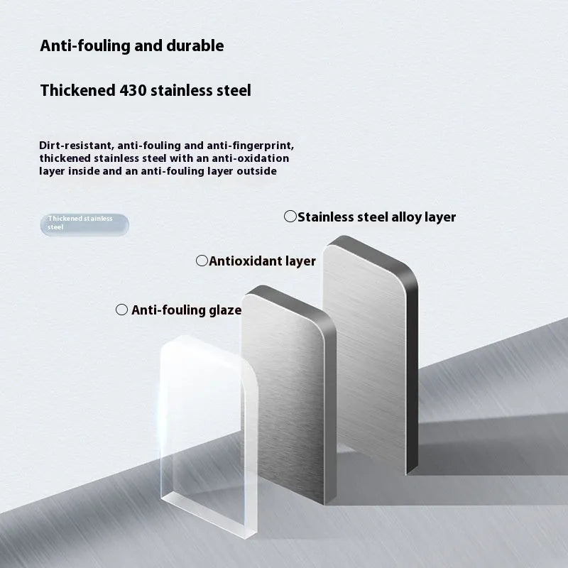 Stainless steel smart trash can with inductive lid and square shape on kitchen floor.