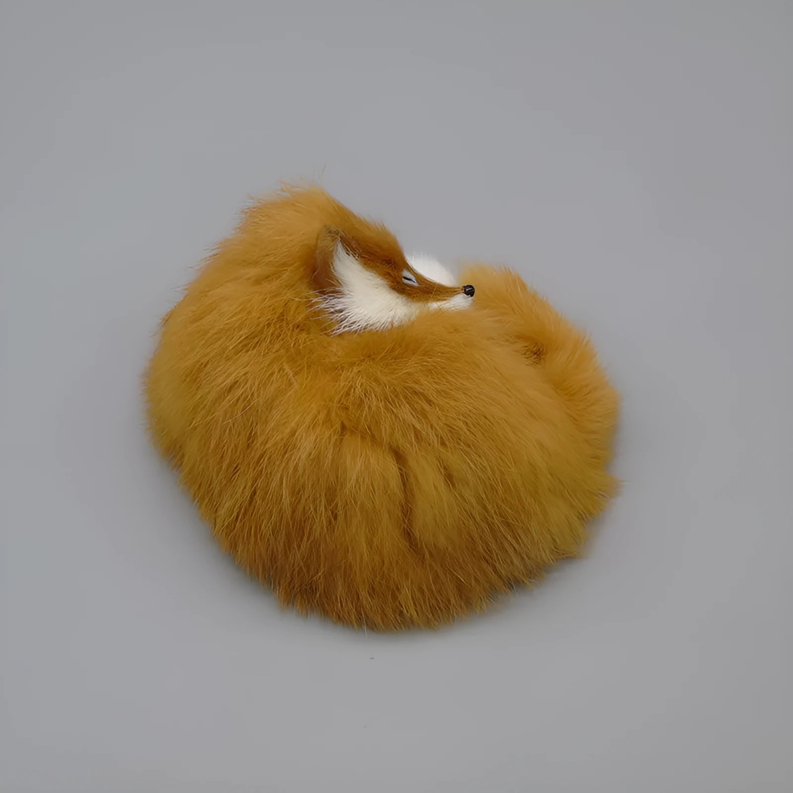Artificial white fox fur car dashboard decoration with textured appearance