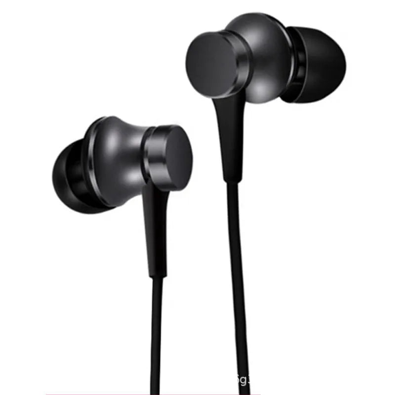 Piston wired in-ear headphones with 3.5mm gold-plated plug in black, blue, or red colour options