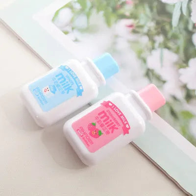 Cute bottle shaped correction tape with curved design, 6 metres, titanium dioxide and resin, random colour