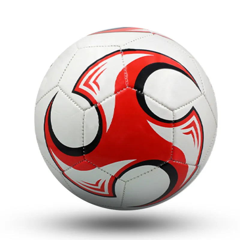 PVC machine-sewn training football in multiple sizes and colour designs including Red Dragon Roll and Tornado patterns