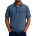 Printed men's loose fit short sleeve shirt in plus sizes with Korean cardigan styling