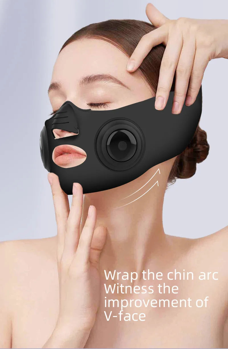 Black photon rejuvenation face mask beauty device with USB connection