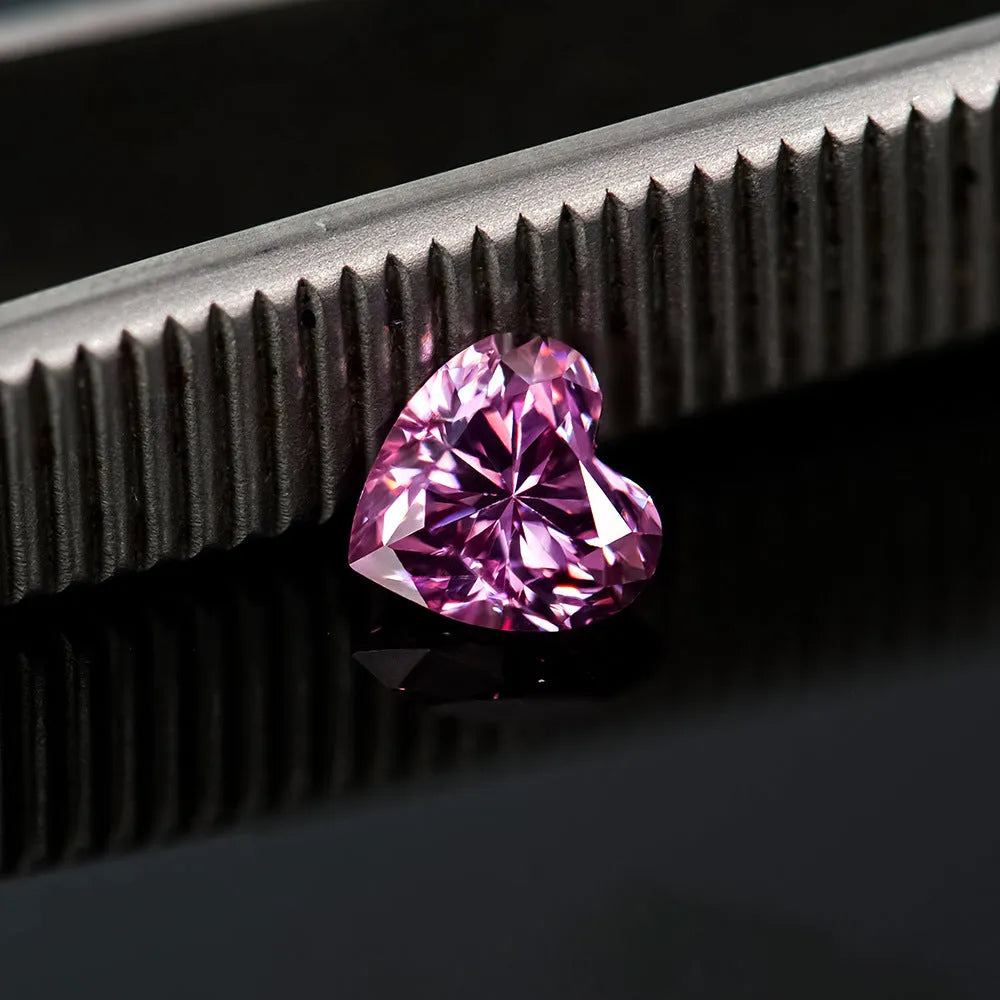 Lemon yellow heart-shaped moissanite stone with size options from 4mm to 11mm for jewellery making