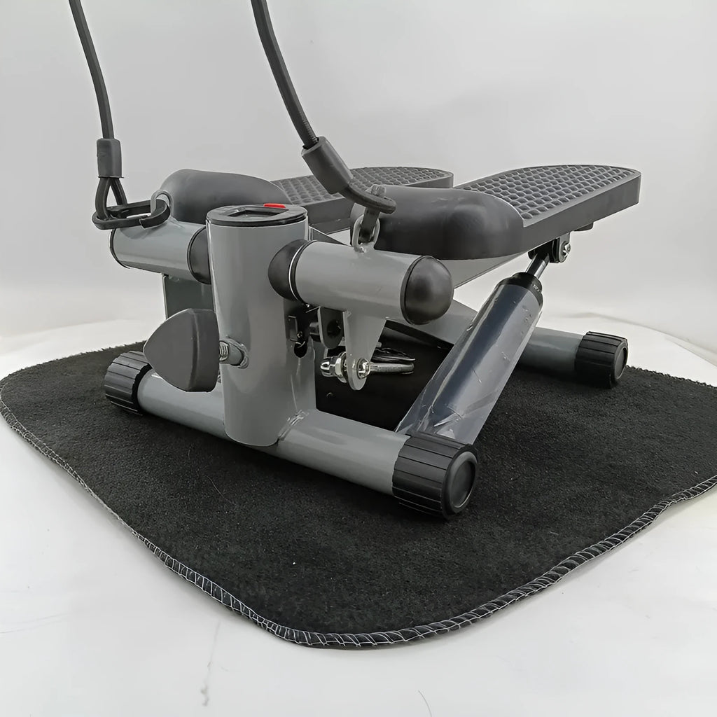 Silver grey hydraulic resistance mini treadmill exercise machine with pedal configuration