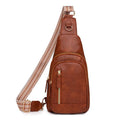 Women's soft PU crossbody messenger bag in street trend style with multiple compartments