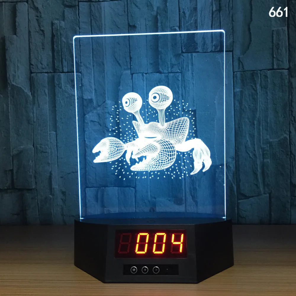 3D glowing dolphin night light with wireless charging and remote control on table