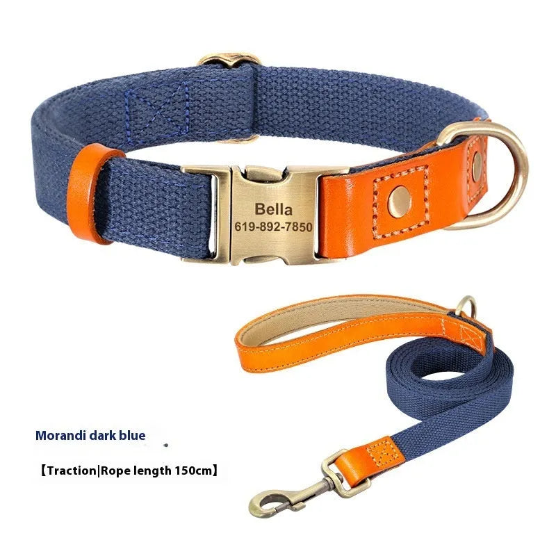 Mo Landi coloured mohair small dog collar and traction rope set for toy breeds