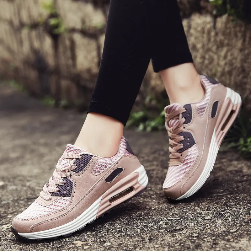 Women's casual shoes with 3.5cm block heel in beige orange, grey, and pink purple colour options