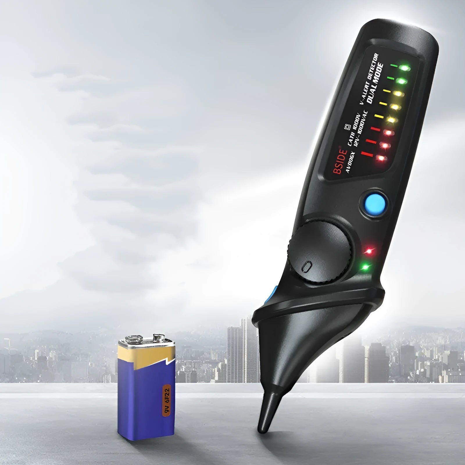 Smart sensor test pencil with round head tip for high-voltage electrical detection