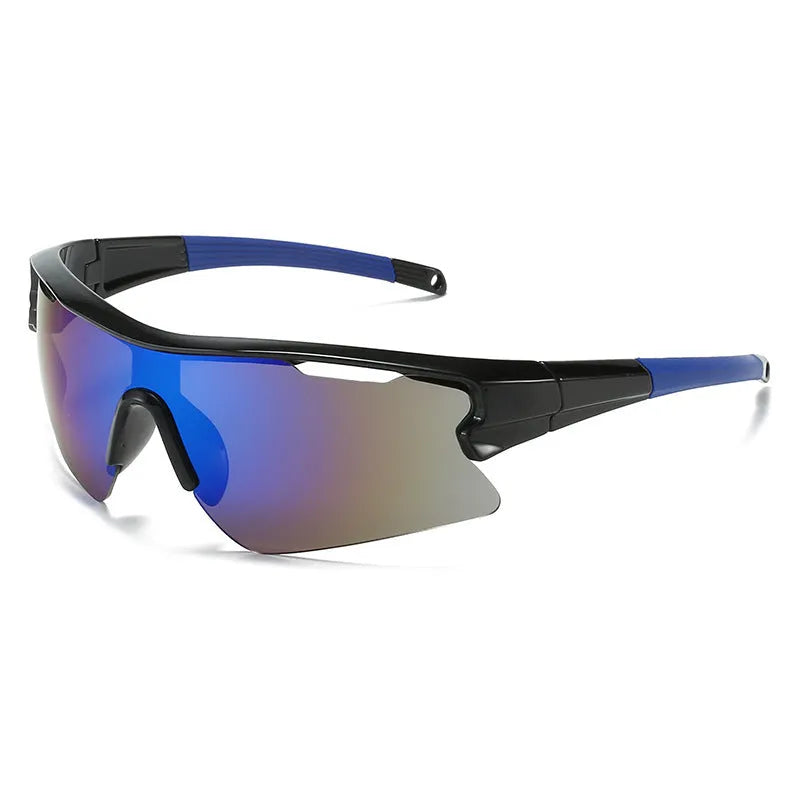 Windproof sports sunglasses with polycarbonate UV400 lenses in black frame grey lens option